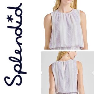 NWT Splendid Dixie Top XL White and‎ Lavender. Size XL